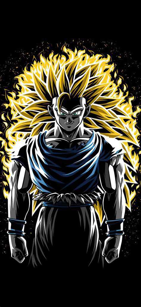 1125x2436 Battle Fire Super Saiyan 3 Goku Dragon Ball Z Iphone Xs