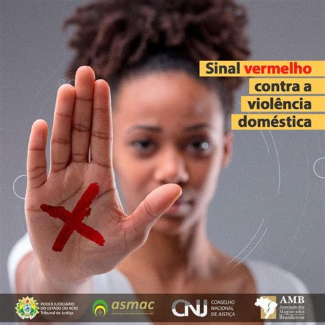 Campanha Sinal Vermelho Contra Violência Doméstica Ajuda Vítimas