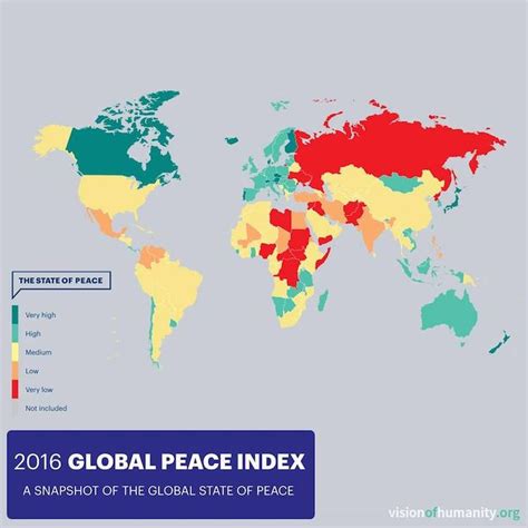 Eye Opening Map Reveals The Most Peaceful Countries In The World