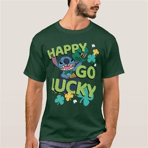 Stitch St Patrick S Day Happy Go Lucky T Shirt Zazzle T Shirt Shirts Stitch