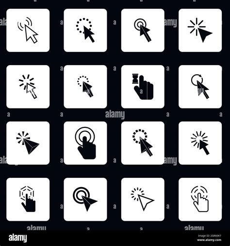 Pixel Mouse Cursor Icons Set Simple Style Stock Vector Image Art Alamy