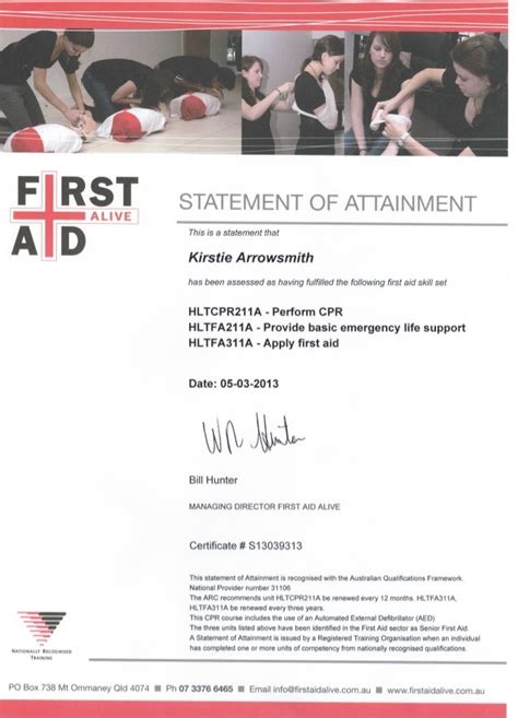 First Aid Certificate