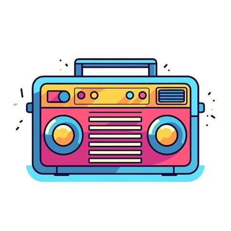 Colorful Cartoon Radio Vector