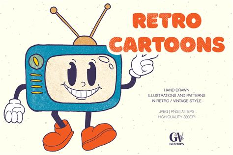 Retro Cartoons Collection Graphic By Gvgraphics · Creative Fabrica