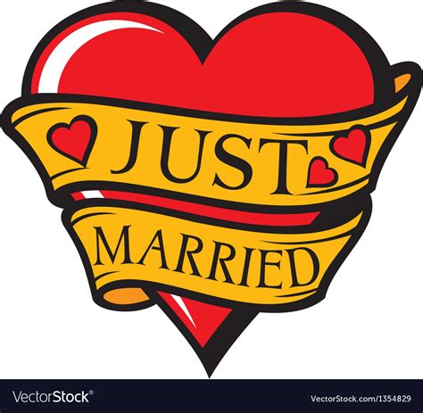 Just married design-heart Royalty Free Vector Image