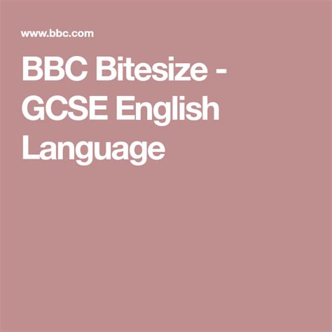 Bbc Bitesize Gcse English Language Gcse English Gcse English