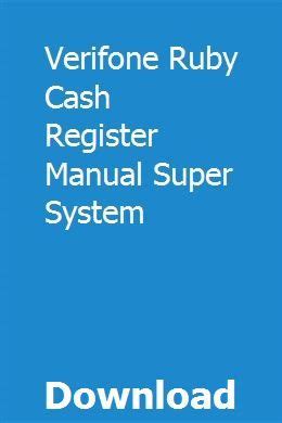 Verifone Ruby Cash Register Manual Super System | Cash register, System, Kindle reading