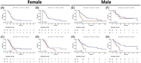 Sex Specified Progression Free Survival Pfs And Overall Survival Os