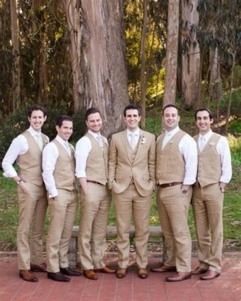 Tan Suits Wedding Party Syble Faulk