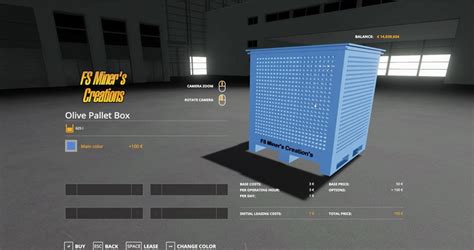 Fs19 Pallet Box For Olives V 10 Objects Mod Für Farming Simulator 19