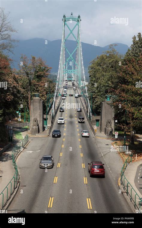 Lions Gate Bridge Between Stanley Park And North Vancouver British