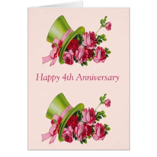 Happy 4th Anniversary Cards | Zazzle