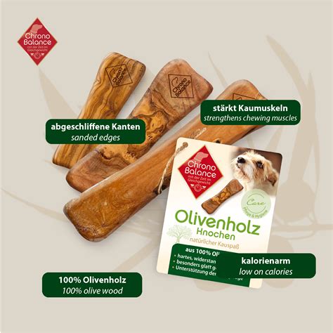 ChronoBalance Olivenholz Kauknochen für Hunde 5er Set 350 g FRESSNAPF