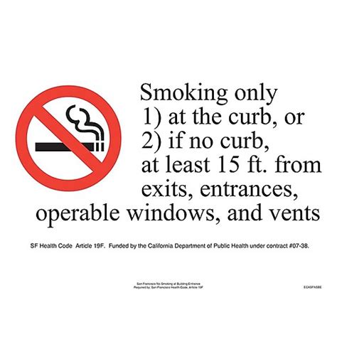 Complyright™ San Francisco No Smoking At Building Entry Poster