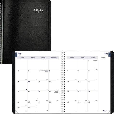 Blueline Essential Academic Monthly Planner 14 Months July 2023 To August 2024 Twin Wire