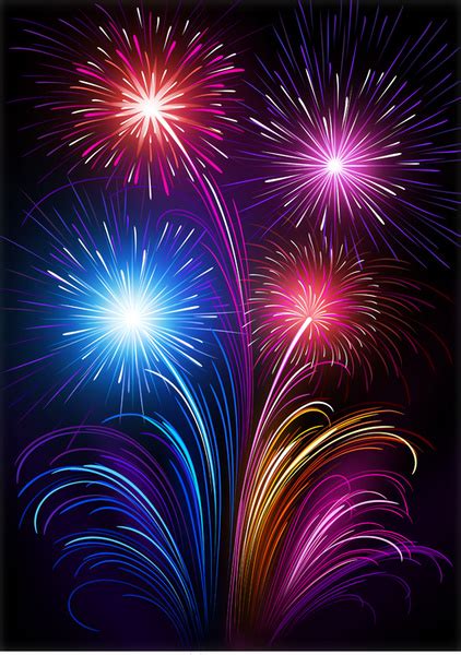 Set Of Holiday Fireworks Design Vector Vectors Graphic Art Designs In