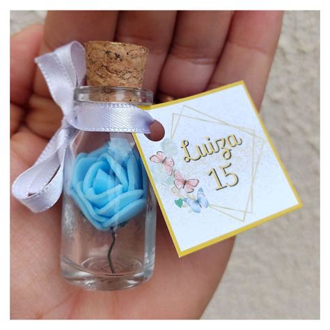 Lembrança 15 Anos Flor Azul Tag Personalizadas Elo7