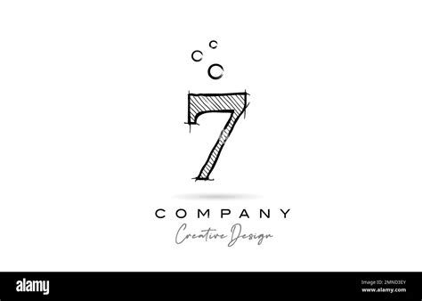 hand drawing number  logo icon design  company template  business