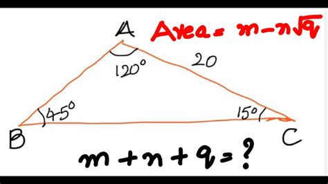 The Angles Of A Triangle Are And Degrees Find The Area Of