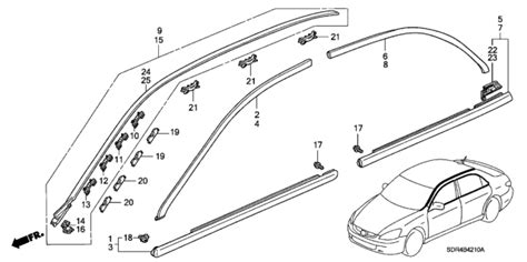 72910 SDA A02 Genuine Honda Molding Assy R RR Door