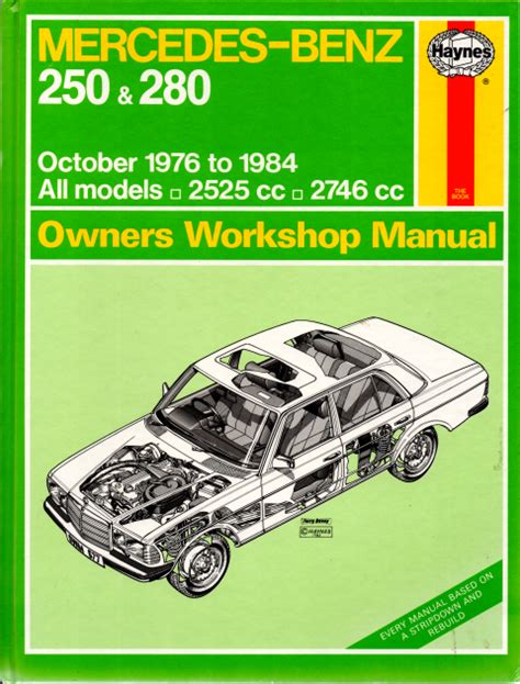 Mercedes Benz 250 And 280 W123 Series Haynes Workshop Manual Used