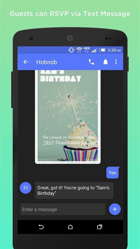 Hobnob Invitations By Text Android Apps On Google Play