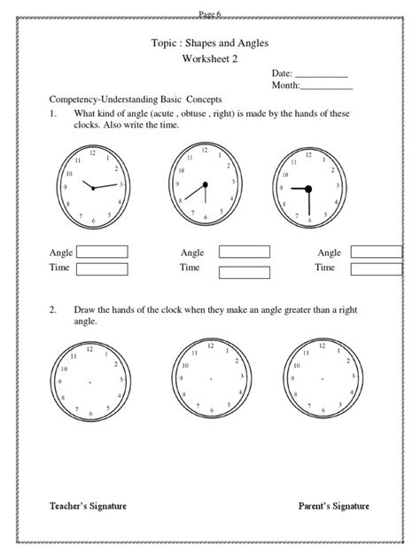 Class 5 Maths Worksheet Shapes And Angles Pdf