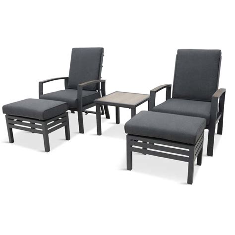 LG Outdoor Monza 5 Piece Recliner Set Garden Street