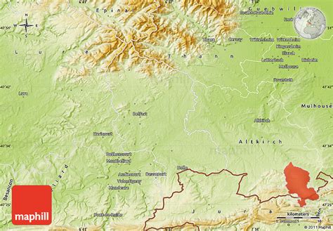 Physical Map of Territoire De Belfort