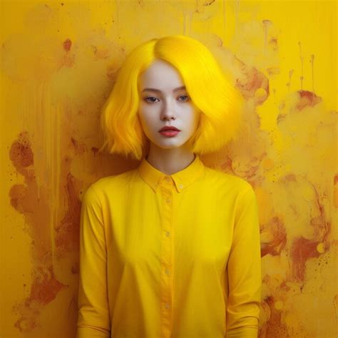 Premium Ai Image A Women Wearing Yellow Dress