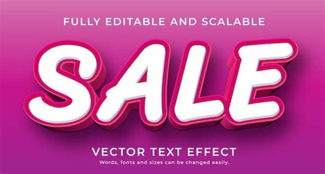 Premium Vector Editable Font Style Sale Pink Purple Text Effect