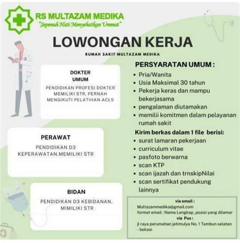 Lowongan Kerja Dokter Perawat Bidan Di Rumah Sakit Multazam Medika