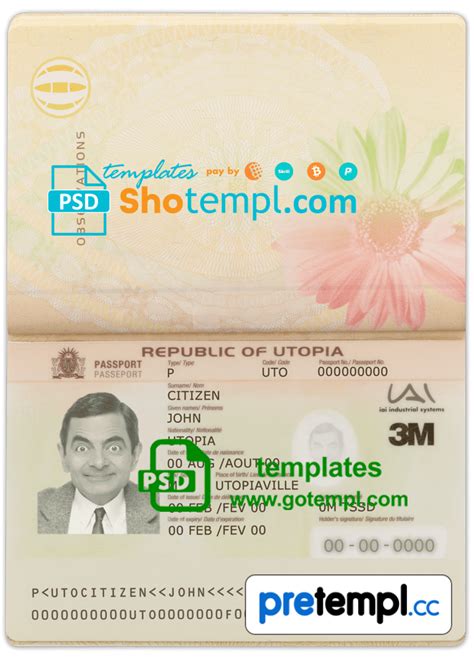 Utopia Passport Example In Psd Format Fully Editable Pretempl