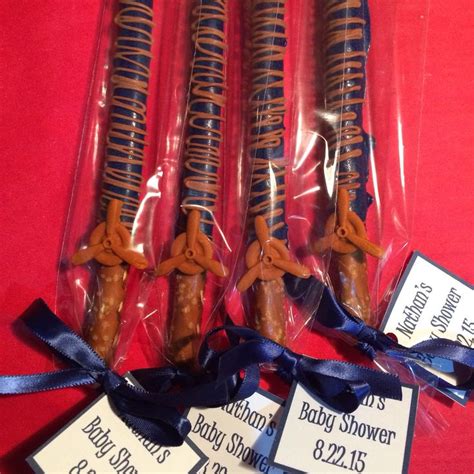 Vintage Airplane Themed Favors Chocolate Covered Pretzels