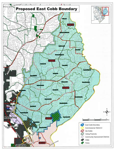 Expanded East Cobb City Map Includes Pope Lassiter Districts East