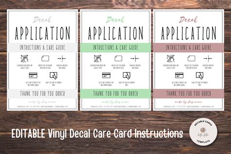 EDITABLE Vinyl Decal Care Instructions Graphic By Haffa Studio