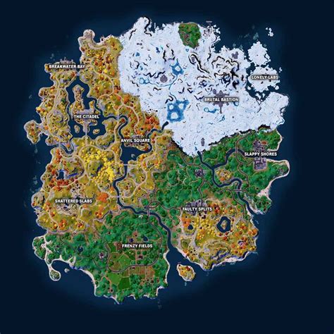 Fortnite Map In Chapter 4 Season 1 Erstmals Alle Benannten Orte Neu