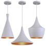 Kit Pendentes Lumin Ria Tom Dixon Funil Bal O Chap U Branco Cobre