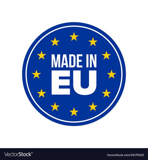 Made In Eu Quality Label Europe Seal Royalty Free Vector