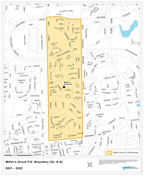 School Boundaries - Miller's Grove Public School