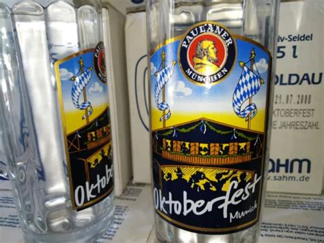 Lot De Verres Bi Re Chope Mug Paulaner Oktoberfest Cl No