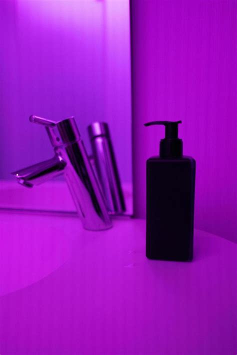 Purple bathroom interior 18966169 Stock Photo at Vecteezy