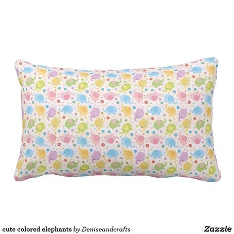 Cute Colored Elephants Lumbar Pillow Lumbar Pillow Bed Pillows Pillow