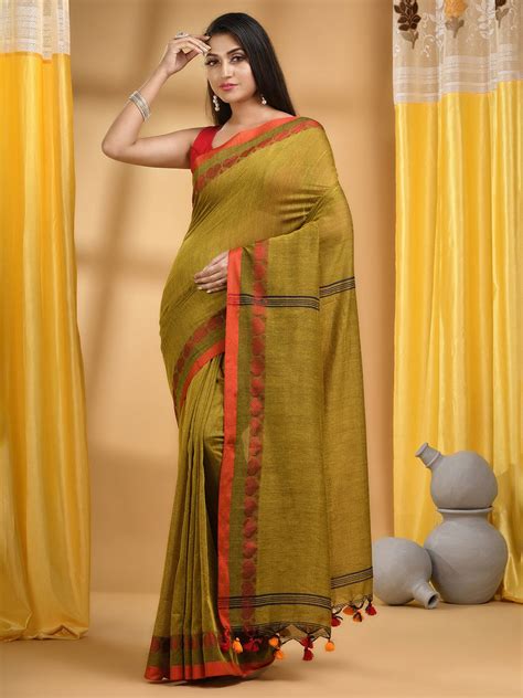 Buy DESH BIDESH Ethnic Motifs Woven Design Pure Cotton Taant Saree