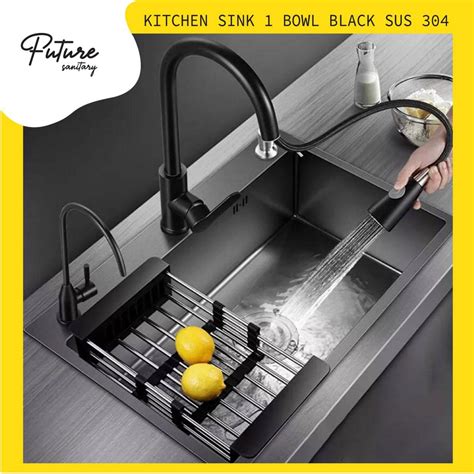 Jual Paket Komplit Kitchen Sink Black Velar Stainless Steel