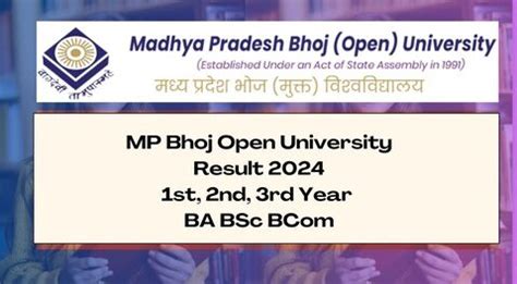 Mp Bhoj Open University Result Check Ba Bsc Bcom St Nd Rd