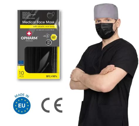 Opharm Type IIR Face Mask Black Nitril Handschoenen Mondmaskers IIR