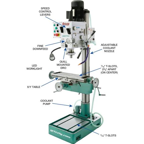 22 Heavy Duty Gearhead Drill Press W Cross Slide Table Grizzly