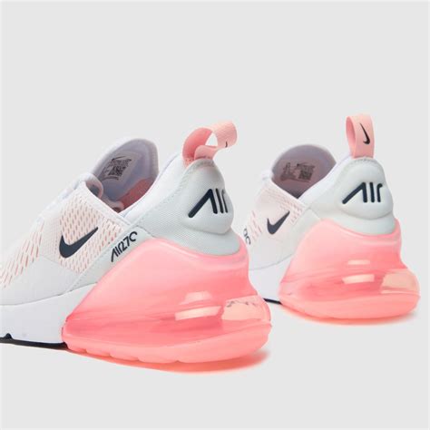 Womens White And Pink Nike Air Max 270 Trainers Schuh