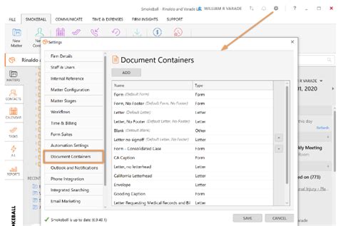 Document Containers Smokeball Support Hub